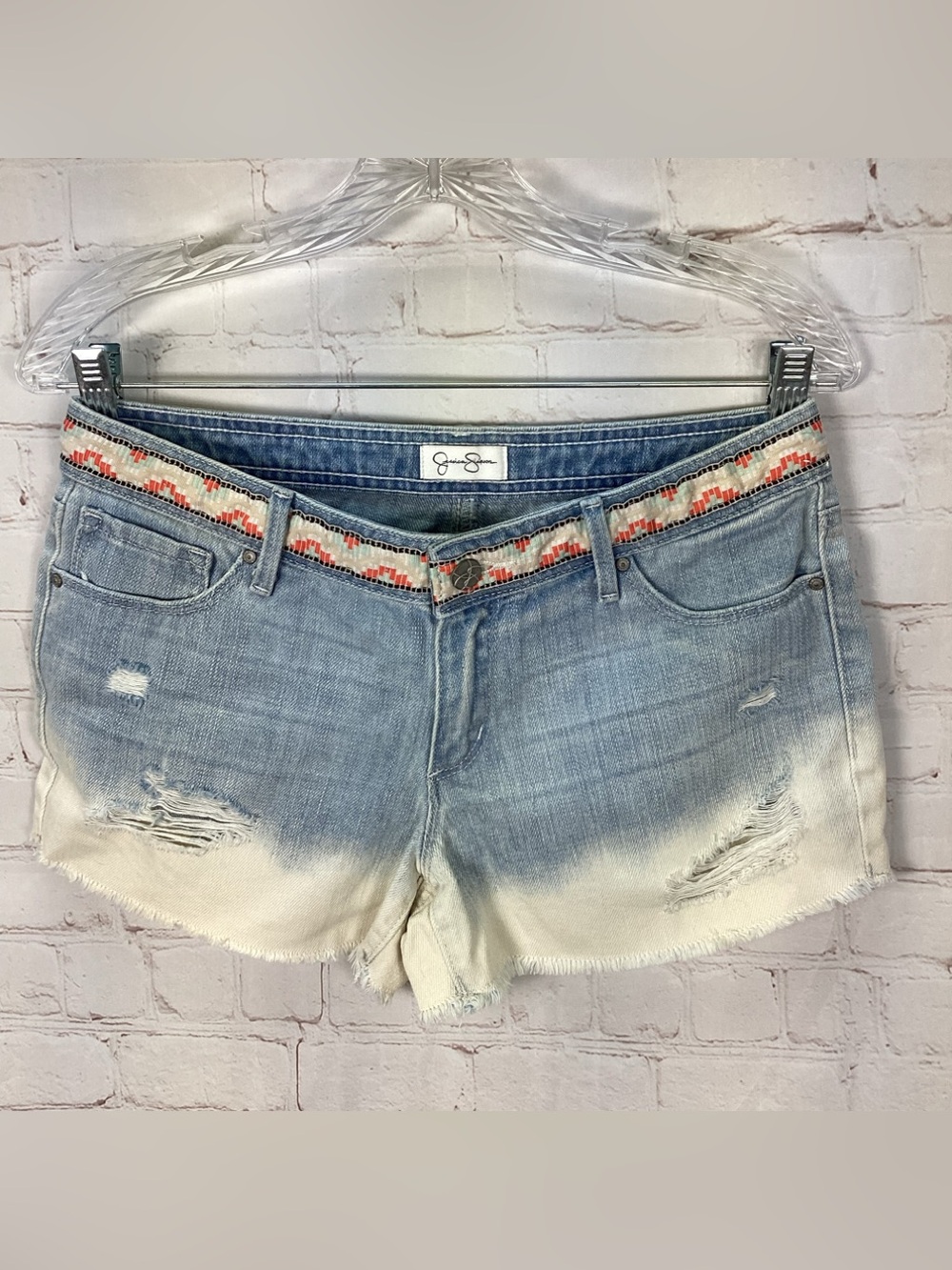Ombré Denim Frayed Short Shorts Jessica Simpson Women’s Sz 28